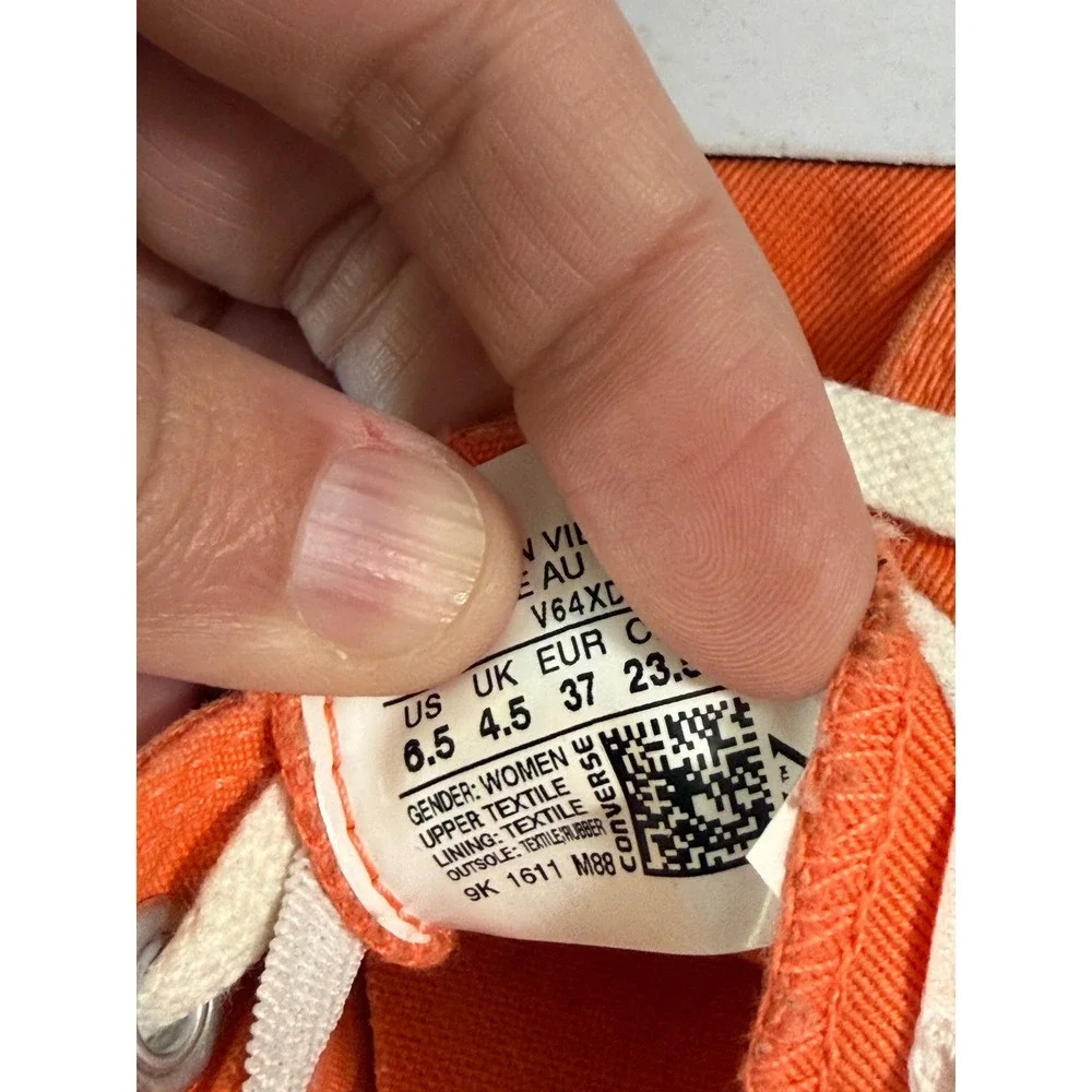 Converse Chuck Taylor All Star Shoreline Orange Slip On Sneakers Womens 6.5